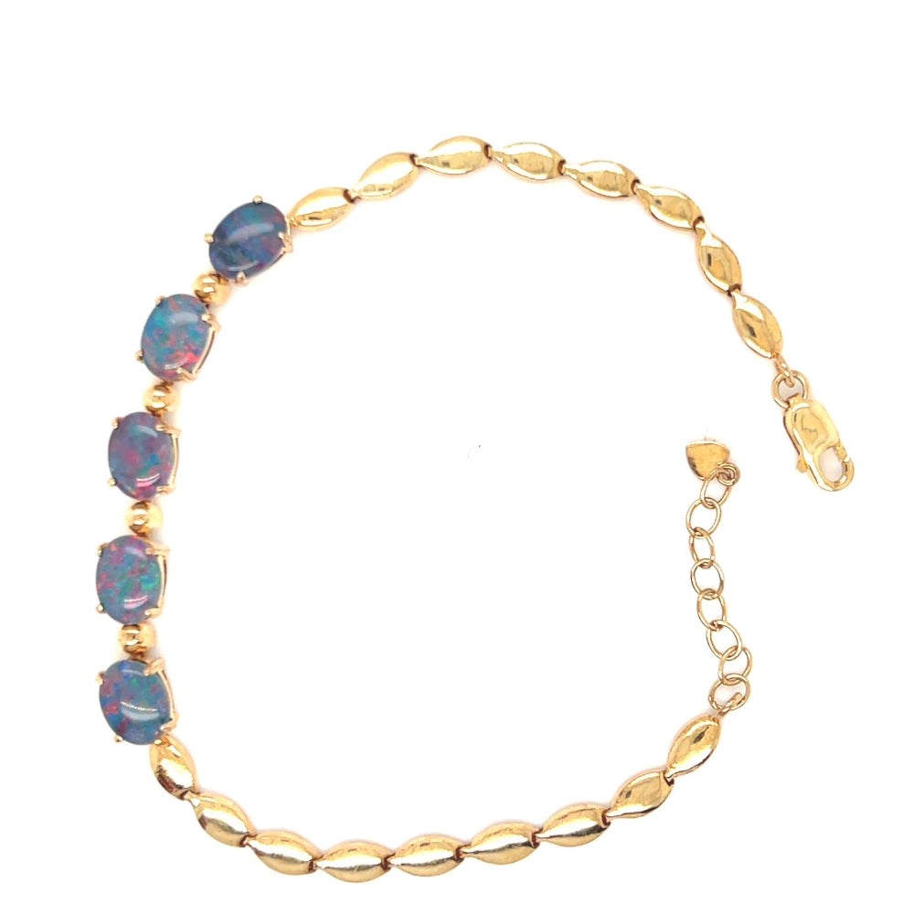 Gold Plated Triplet Opal Bracelet (gptbra8002) Gold Plated Triplet Opal Bracelet (gptbra8002)