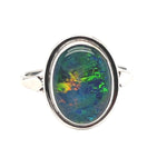 9ct White Gold Triplet Opal Ring (trr564)