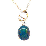 Gold plated triplet opal pendant 11mmx9mm (gptp6330)
