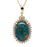 Gold Plated Sterling Silver Triplet Opal Pendant (gptp5965)
