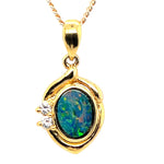 Gold Plated Doublet Opal Pendant (gpdp345)