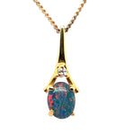 Gold plated sterling silver triplet opal pendant (gptp6334)