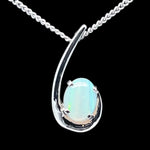 STERLING SILVER SOLID OPAL CLAW SET PENDANT (sssp124)