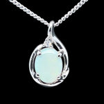 Sterling Silver Claw Set Solid Opal Pendant (sssp50)