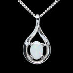 Sterling Silver 7x5 mm Solid Opal Pendant (sssp711)