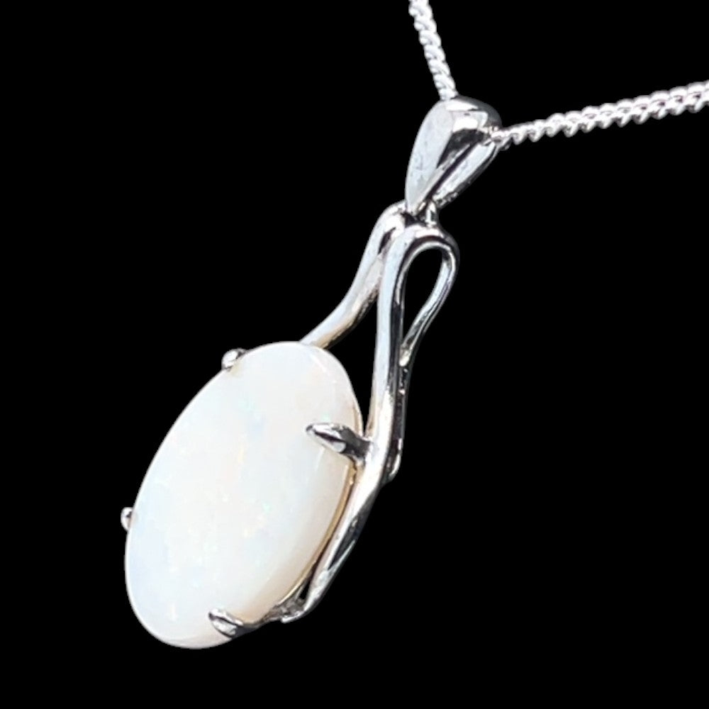 Sterling Silver White Opal Pendant (ssp1234)
