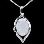 Sterling Silver twisted white opal Pendant (ssp1231)