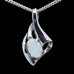 Solid Opal Pendant Set In Sterling Silver (sssp3368)