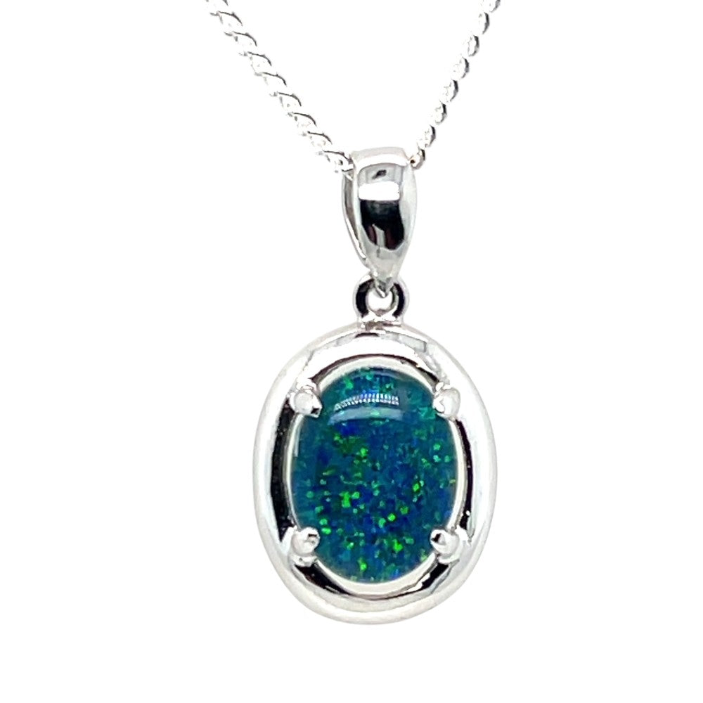 STERLING SILVER TRIPLET OPAL PENDANT (sstp1411) STERLING SILVER TRIPLET OPAL PENDANT (sstp1411)