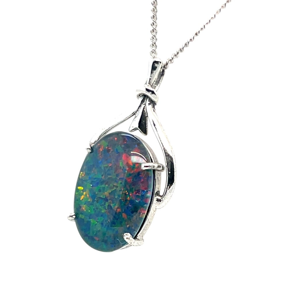 Sterling Silver Triplet Opal Pendant (sstp8309)