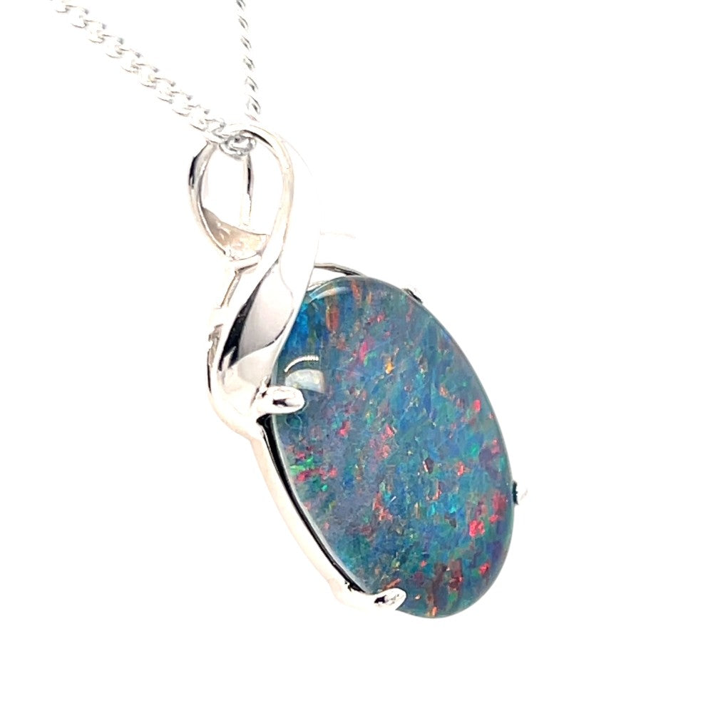 Sterling Silver Triplet Opal Pendant (sstp8304)