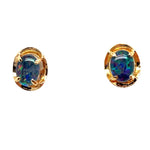 Gold plated Triplet Opal earrings (gpte938)