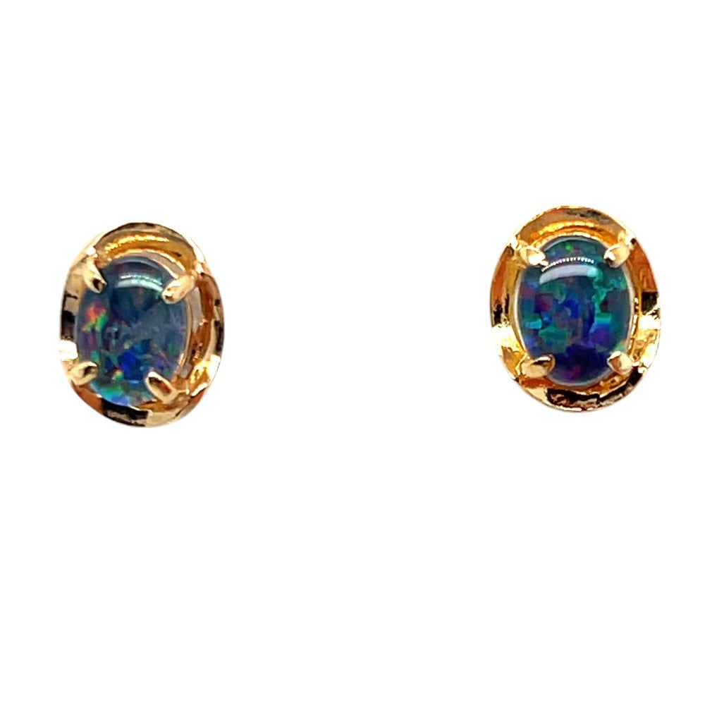 Gold plated Triplet Opal earrings (gpte938) Gold plated Triplet Opal earrings (gpte938)
