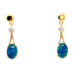 Gold Plated triplet Opal Earrings (gpte731)