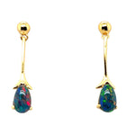 Gold plated Sterling Silver Triplet Opal Earrings (gpte962)
