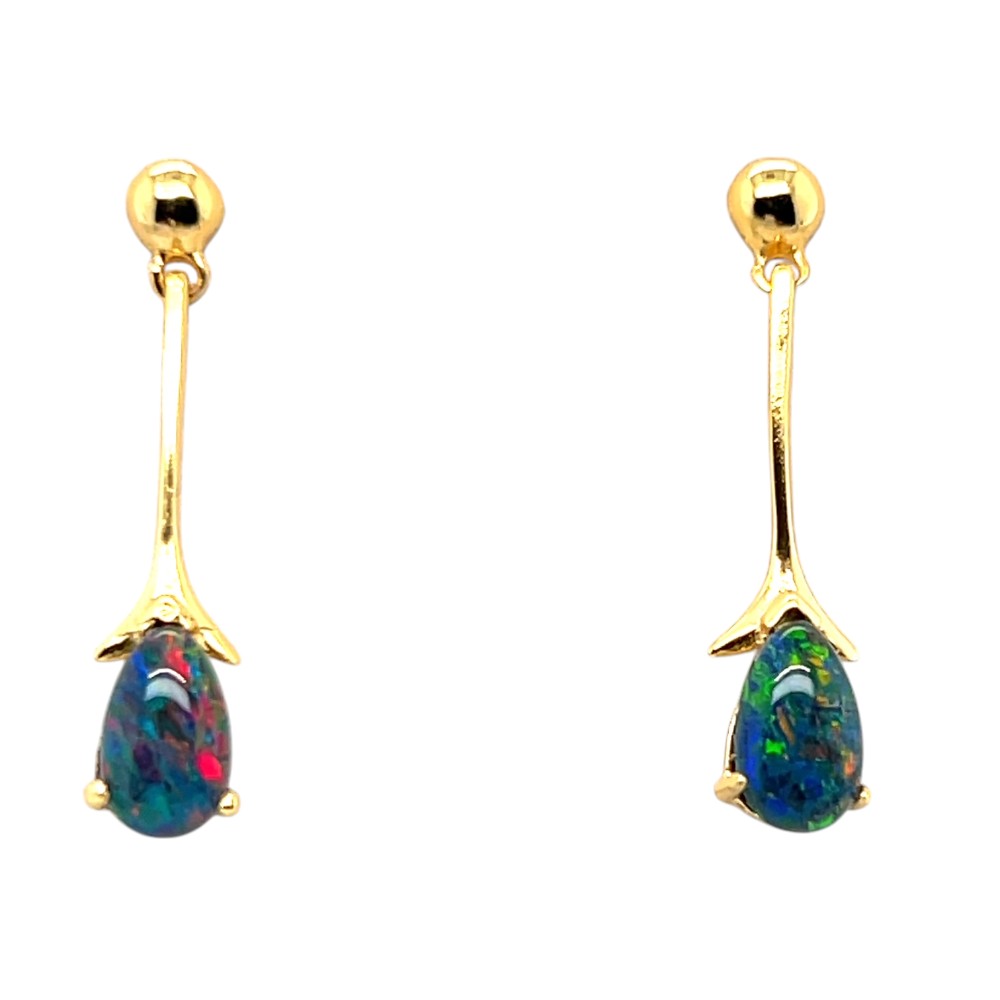 Gold plated Sterling Silver Triplet Opal Earrings (gpte962) Gold plated Sterling Silver Triplet Opal Earrings (gpte962)