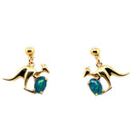 Triplet Opal Earrings set in Gold plated Sterling Silver (gpte2039)