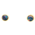 Gold Plate Triplet Opal Earrings 5mm (gpte118)