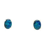 Gold Plated Sterling Silver Triplet Opal Earrings (gpte31)