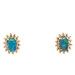 Gold Plated Triplet Opal Earrings (gpte5589)