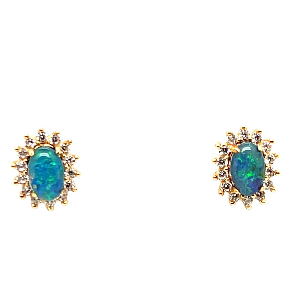 Gold Plated Triplet Opal Earrings (gpte5589) Gold Plated Triplet Opal Earrings (gpte5589)