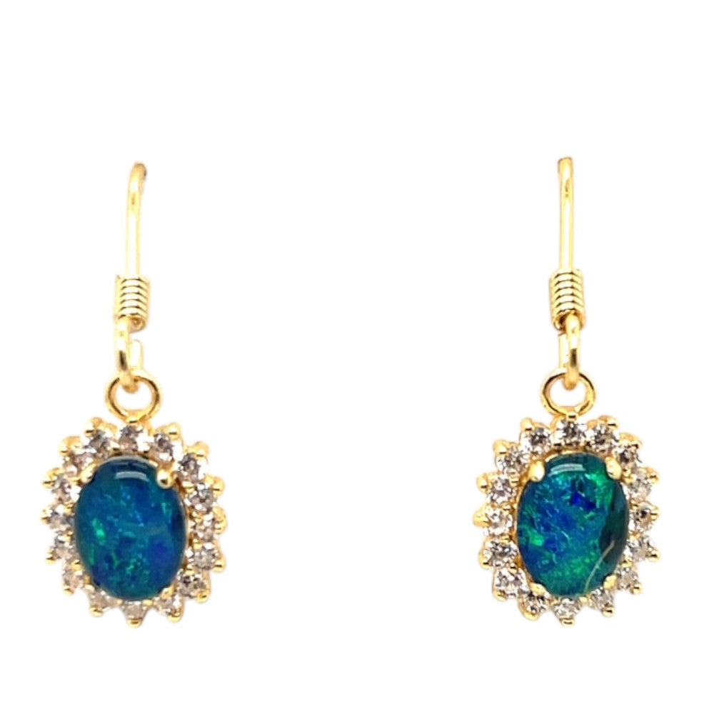 Gold Plated Triplet Opal Earrings (gpte712) Gold Plated Triplet Opal Earrings (gpte712)