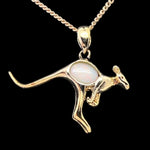 Gold Plated Sterling Silver Solid Opal Kangaroo Pendant (gpsp8150)
