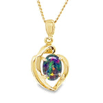Gold plated triplet opal pendant 8mmx6mm