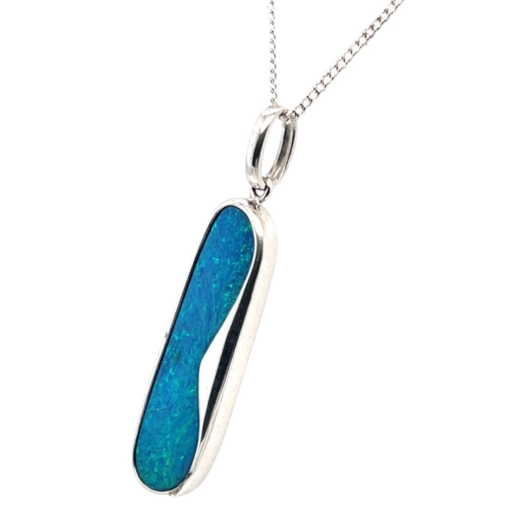 Sterling Silver Doublet Opal Pendant (ssdp808)