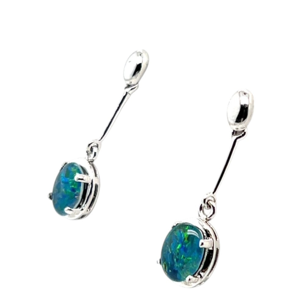 Sterling silver drop triplet opal earrings (sste32e) Sterling silver drop triplet opal earrings (sste32e)