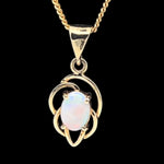 18ct yellow gold solid opal pendant (spe4)