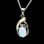 18ct Yellow Gold Claw Set Solid Opal Pendant (sp2318)