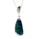 14ct White Gold Black Opal Pendant (sp817)