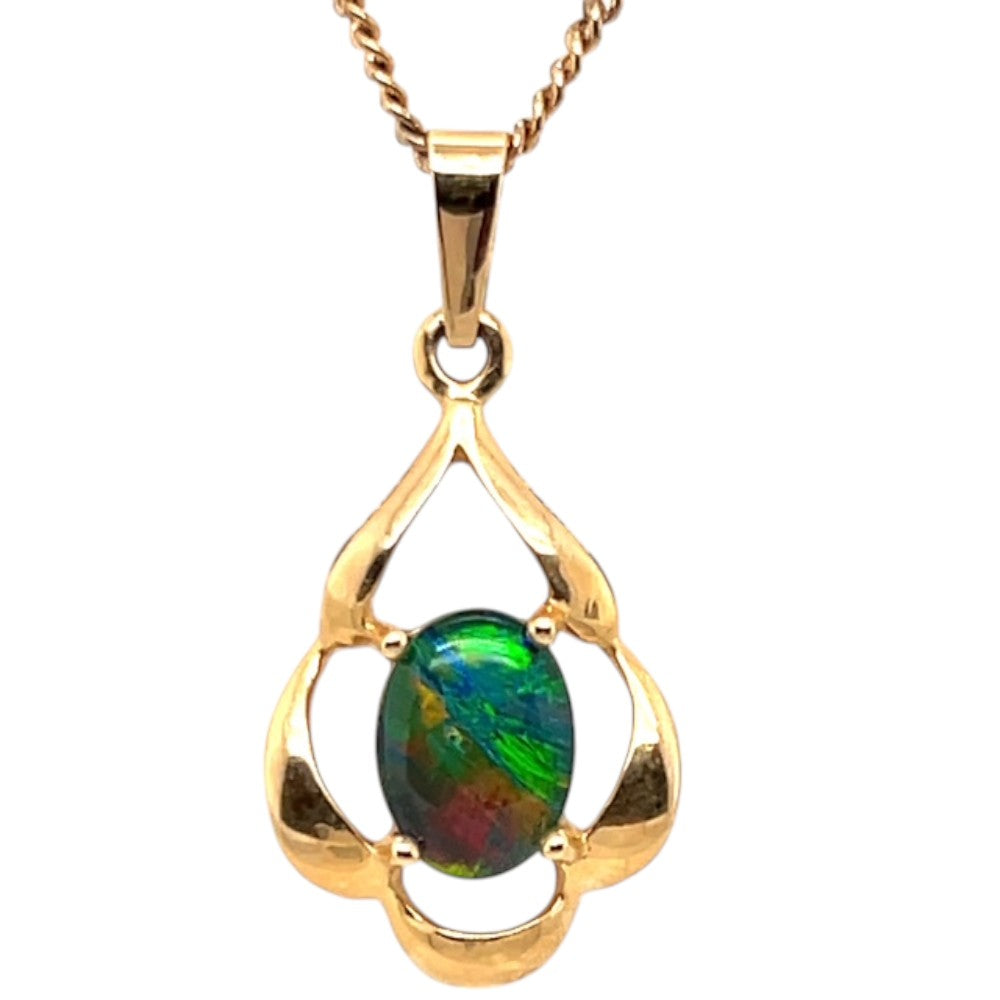 14ct Gold Triplet Opal Pendant (tp4021) 14ct Gold Triplet Opal Pendant (tp4021)