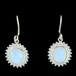 Gold Plated Solid Opal Earrings (gpse333)