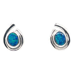 Sterling Silver Doublet Opal Earrings (ssde199)