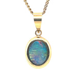 14ct Gold Doublet Opal Pendant (dop914)