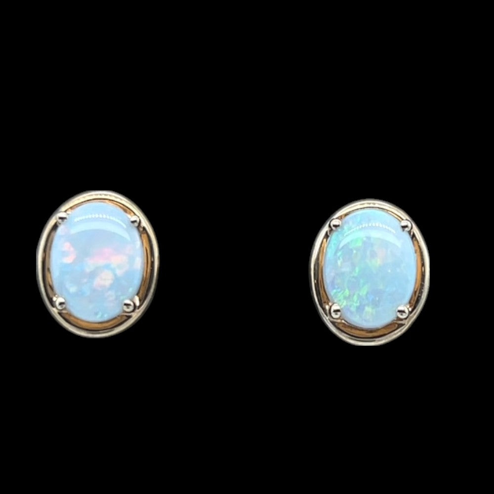 14ct Gold Solid Opal Earrings (se339) 14ct Gold Solid Opal Earrings (se339)