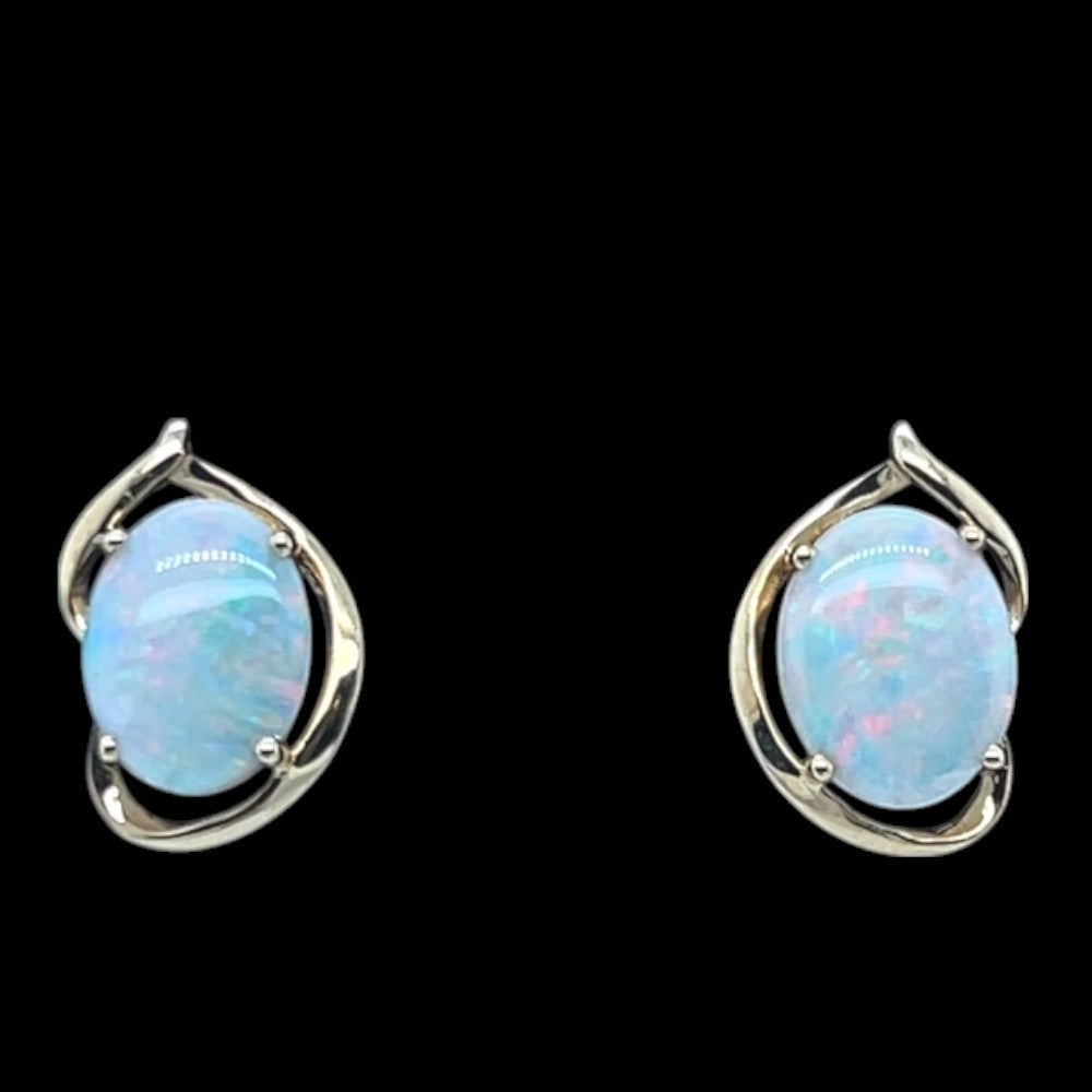 14ct Gold Solid opal Earrings (se338) 14ct Gold Solid opal Earrings (se338)
