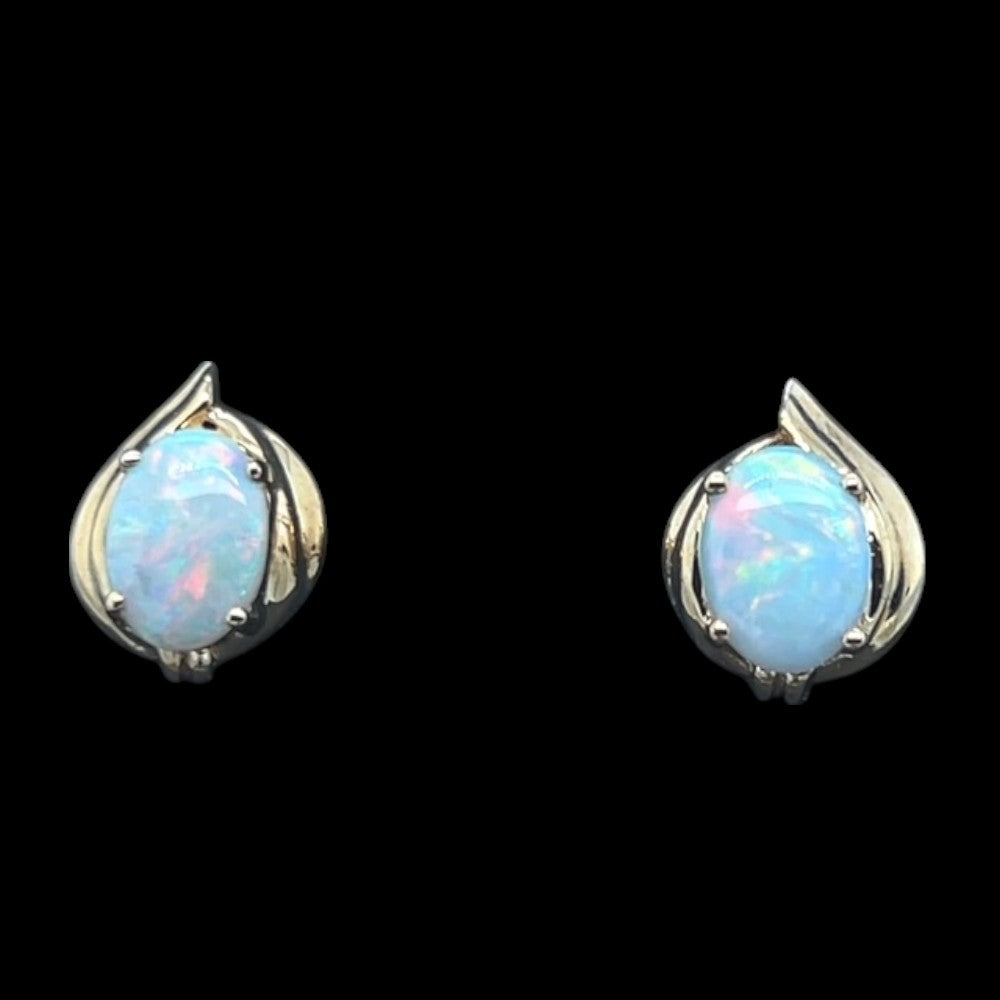 14ct Gold Solid Opal Earrings (se337) 14ct Gold Solid Opal Earrings (se337)