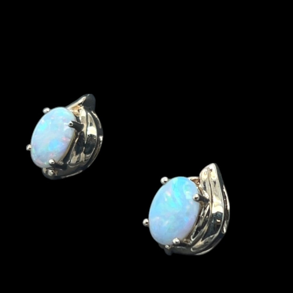 14ct Gold Solid Opal Earrings (se337) 14ct Gold Solid Opal Earrings (se337)