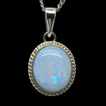 18ct Gold Solid Opal Pendant (sp727)