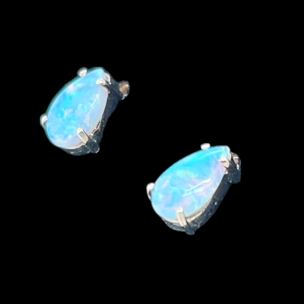 14ct Gold Solid Opal Earrings (se816)