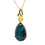 Gold plated tear drop triplet opal pendant (gptp23)
