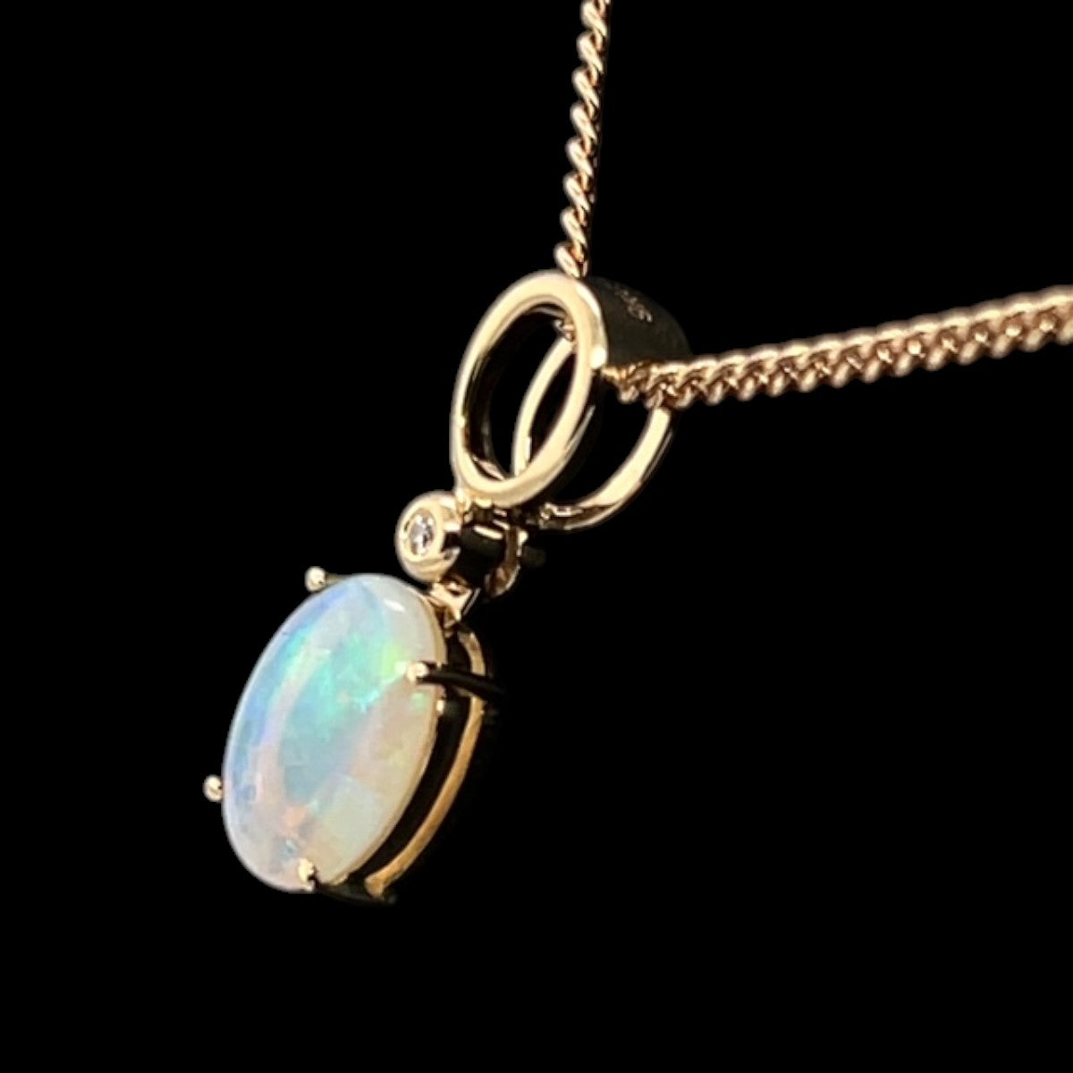 9ct Gold Solid Opal Pendant (sp604)