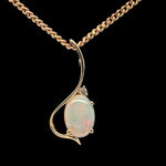 9ct Gold Solid Opal Pendant (sp603)
