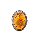 Sterling Silver Amber Ring (ambr184)