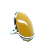 Sterling Silver Amber Ring (ambr185)