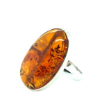 Sterling Silver Amber Ring (ambr188)