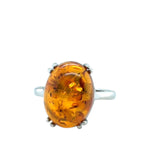 Sterling Silver Amber Ring (ambr189)